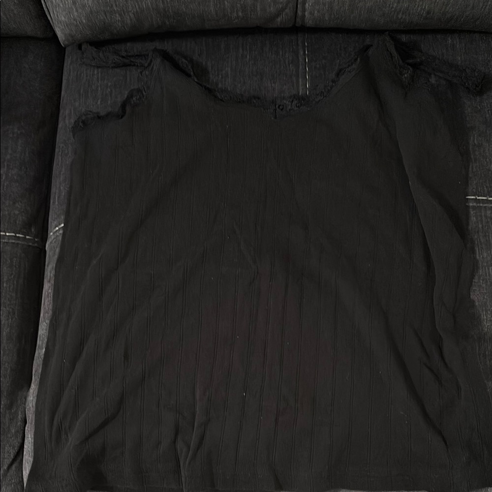 Vavvoune Black Lace Trim Top